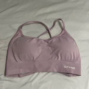 dfyne dynamic backless light rose pink sports bra